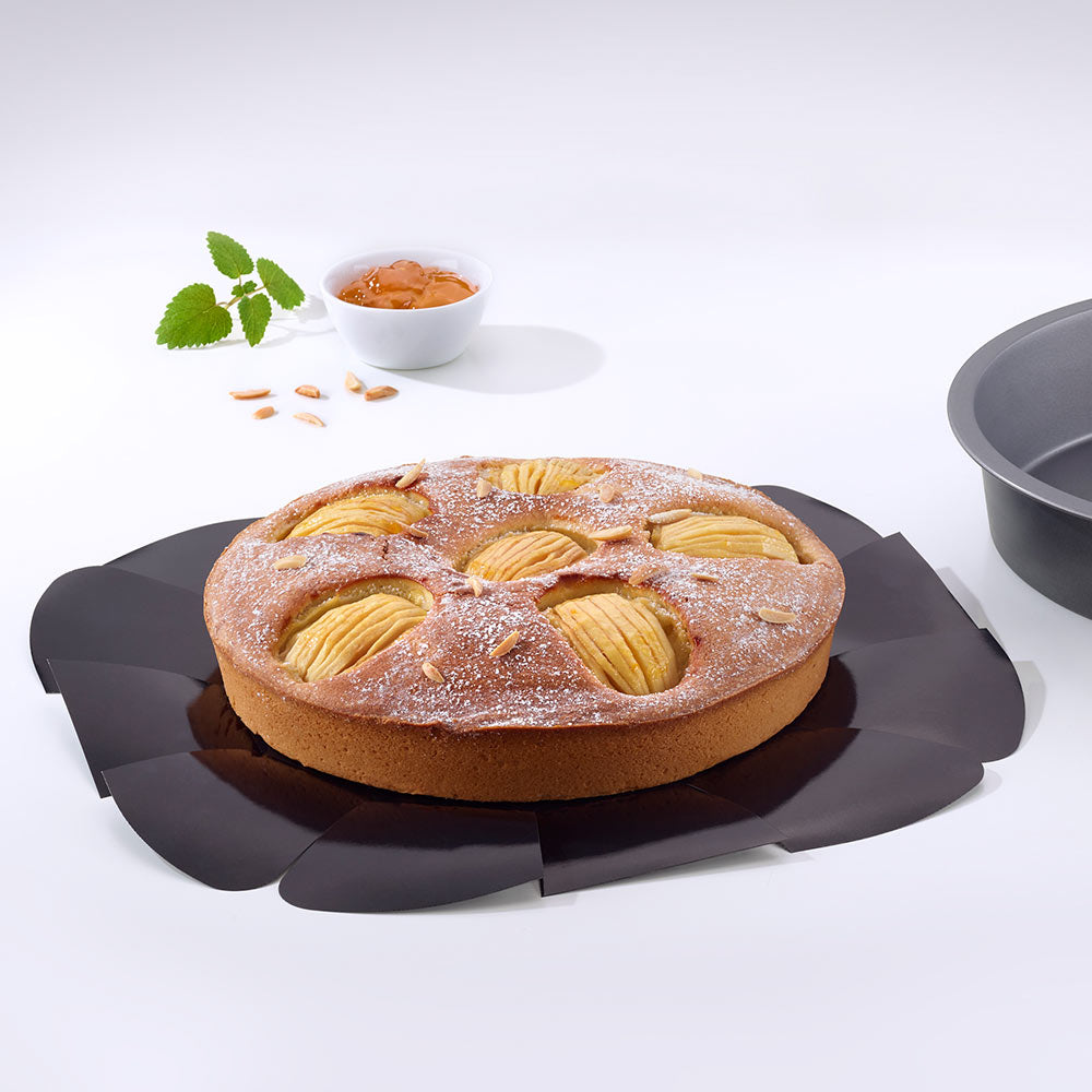 NoStick Cake Liner Folded Open After Baking Cake