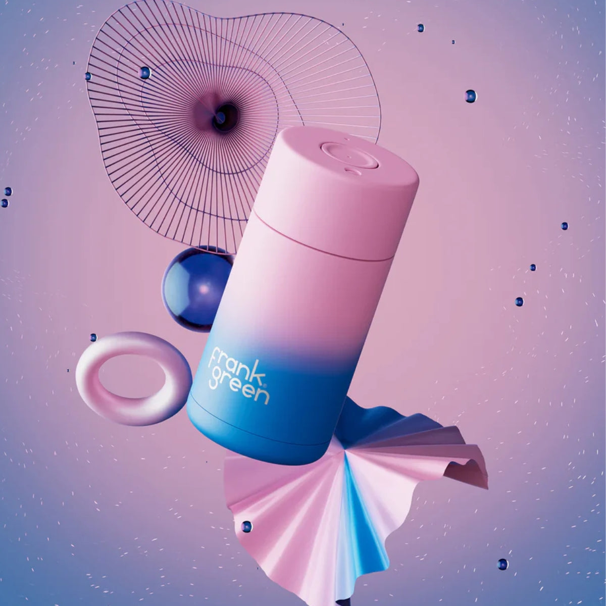 frank green 12oz Ceramic Reusable Cup With Push Button Lid Wild Orchid