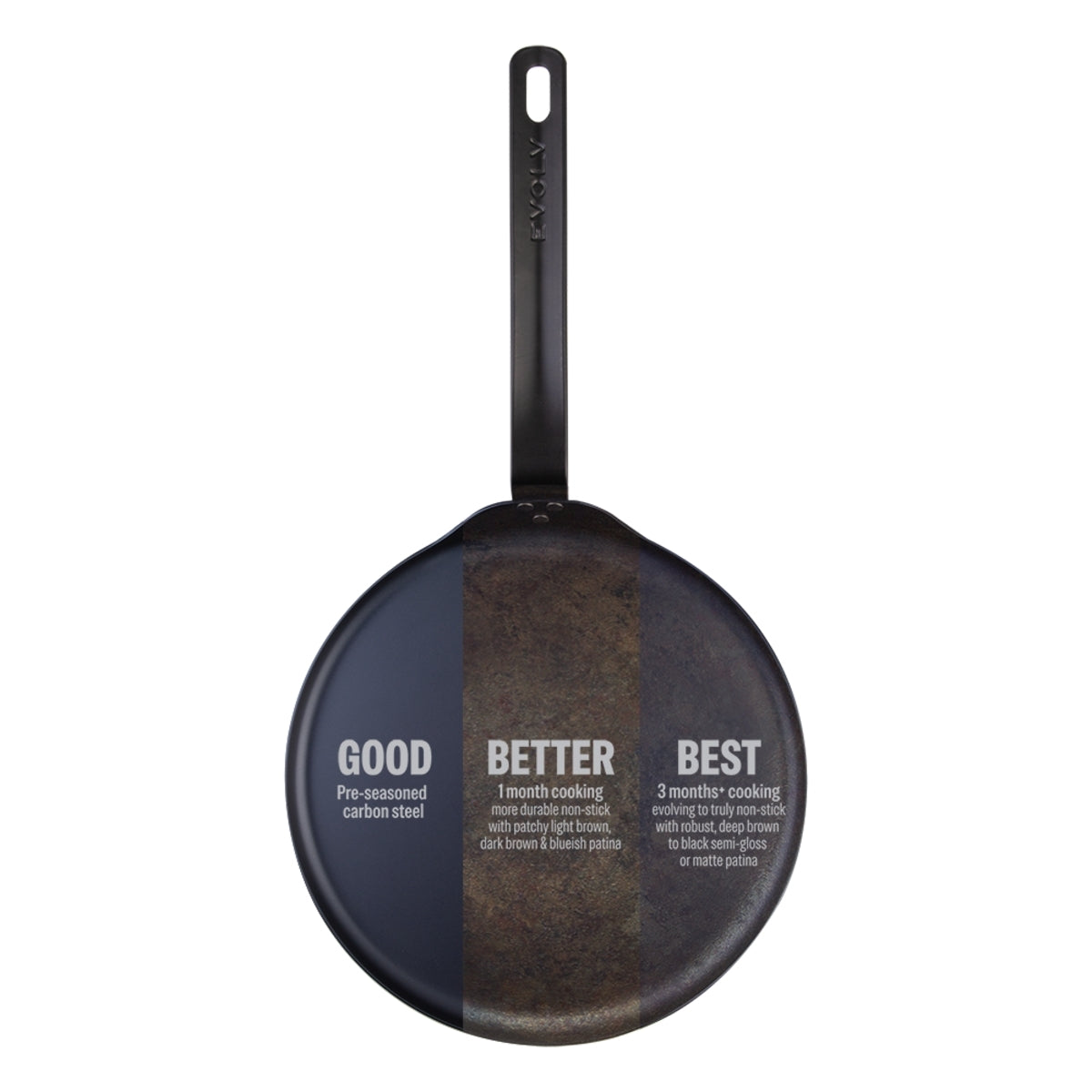 Evolv Pre-Seasoned Carbon Steel Crepe/Roti Pan 28cm