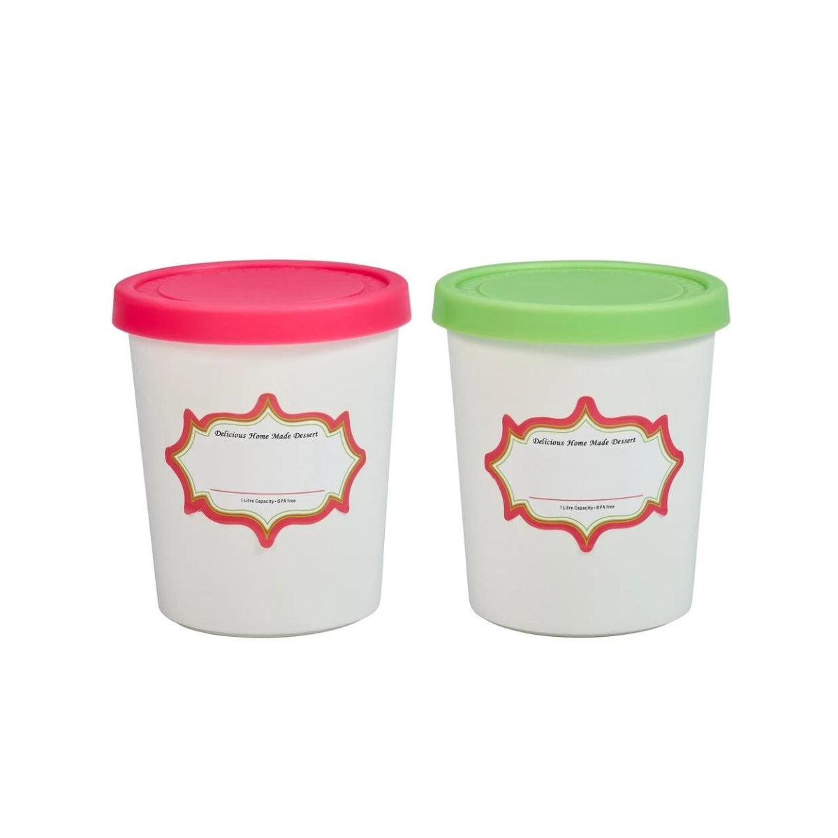 Round Ice Cream Tub 950ml - Set of 2