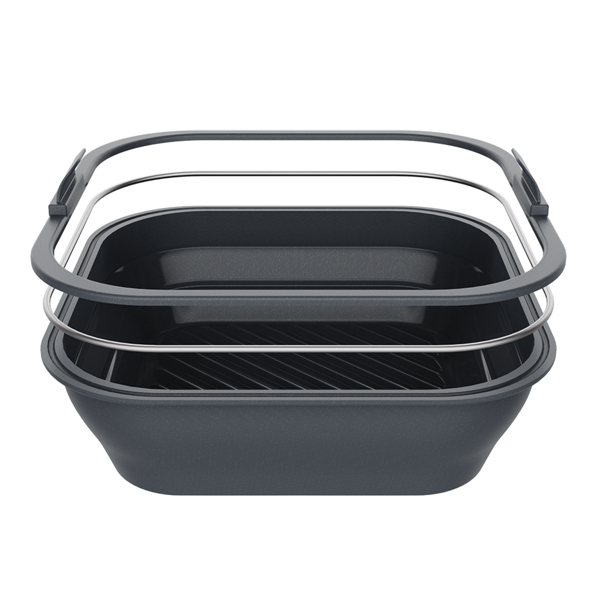 Silicone Square Collapsible Air Fryer Basket 22x22cm