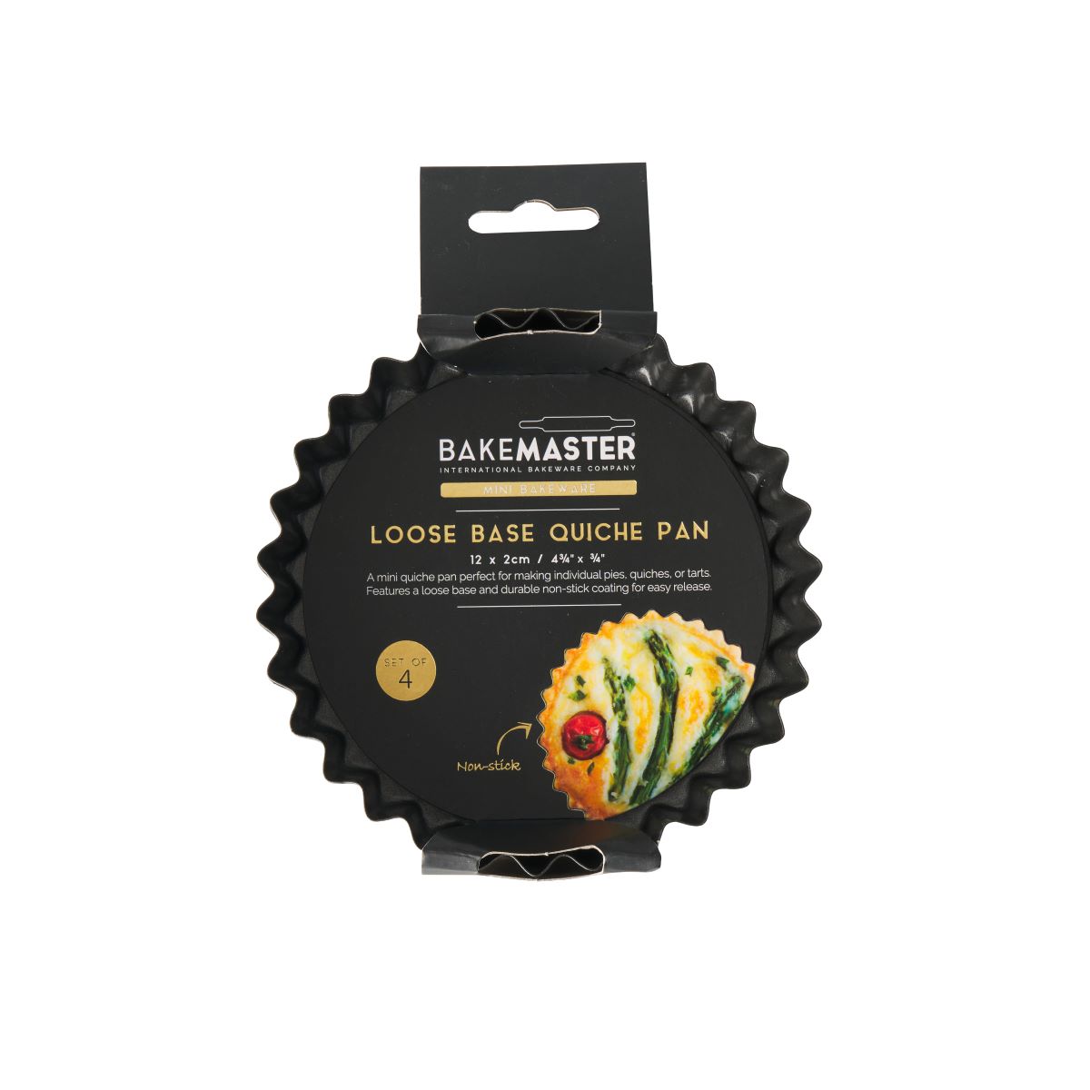 Bakemaster Mini Quiche Pan Set of 4 12x2cm