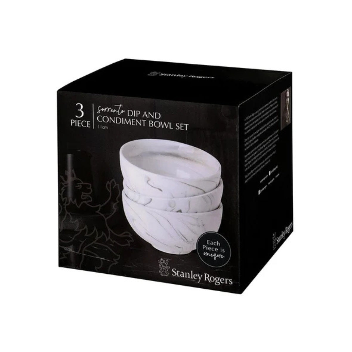 Stanley Rogers Sorrento Dip Bowl 3 Pc Set 11cm Gift Boxed