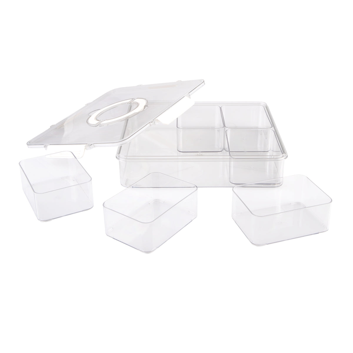 Alfresco Lane Square 6 Compartment Grazing Box with Carry Handles