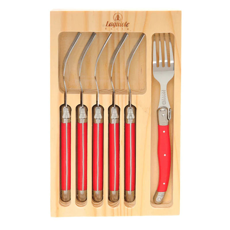 6 Piece Fork Set Red