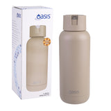 Oasis Moda Triple Wall Ceramic Stainless Steel Bottle 1L - Latte