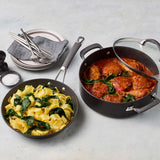 Anolon Endurance+ Twin Pack 26cm Open French Skillet with Tagliatelle, 28cm Sauteuse with Chicken Caciatore 