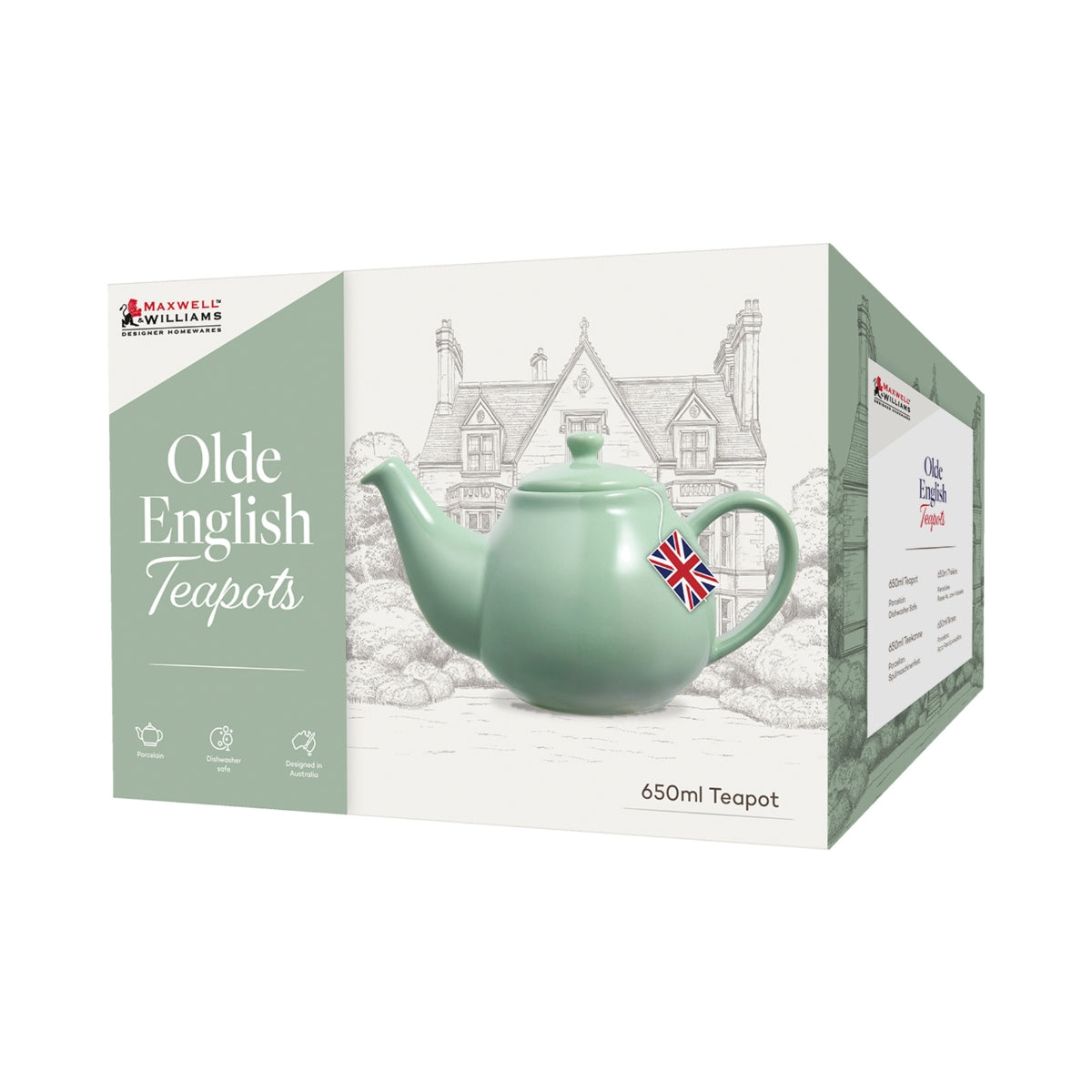 Maxwell & Williams Olde English Teapot 650ML Green Gift Boxed