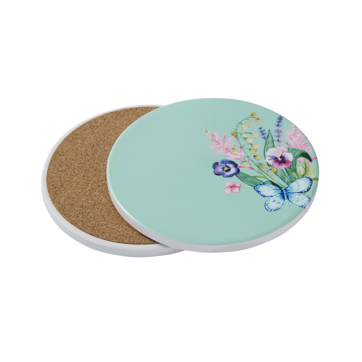 Maxwell & Williams Botanica Ceramic Round Coaster 10cm Aqua