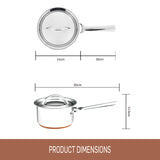 Essteele Per Vita 14cm Saucepan featuring dimensions