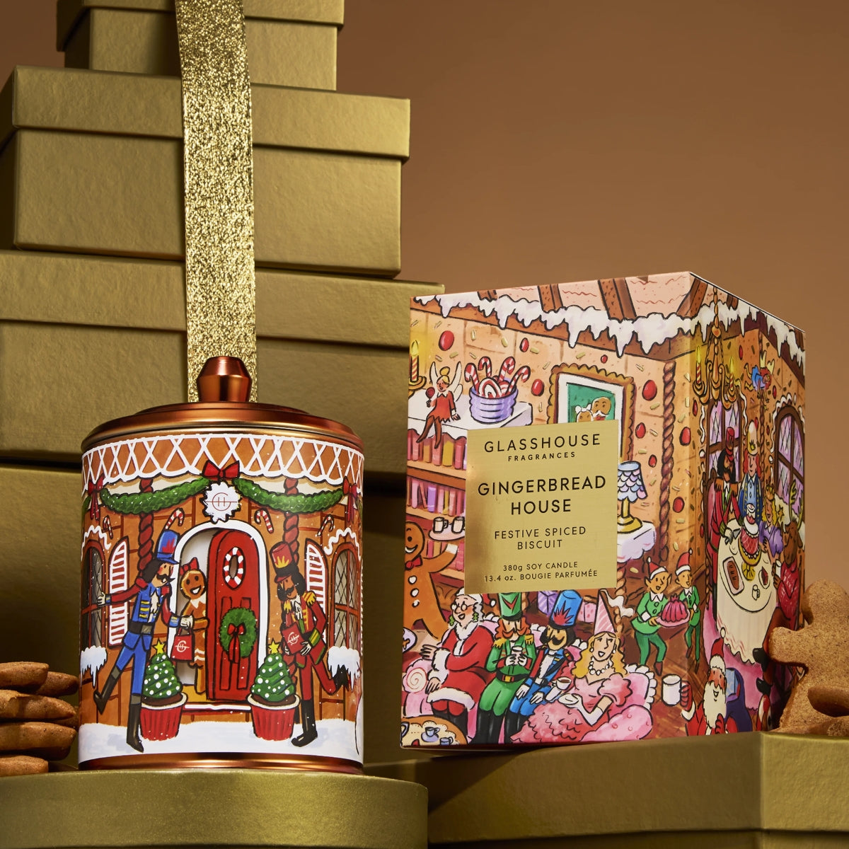 Glasshouse Fragrances 380g Candle - Christmas - Gingerbread House - 2026