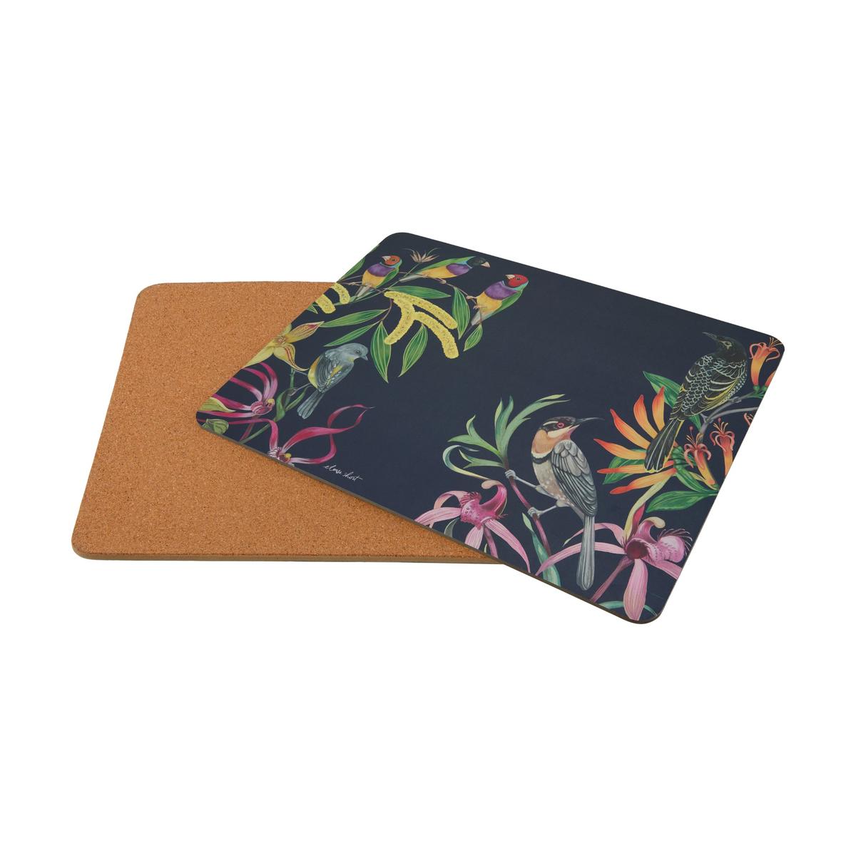 Eloise Short Lyric Cork Back Placemat 34x26.5cm Set of 4 Gift Boxed