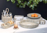 Seagrass Woven White Serving Tray