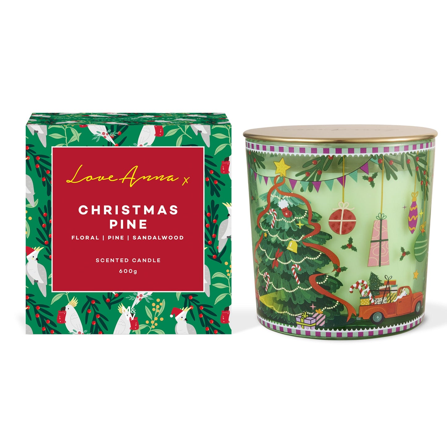 Festive Down Under Fragrance Candle 600g Christmas Pine Gift Boxed