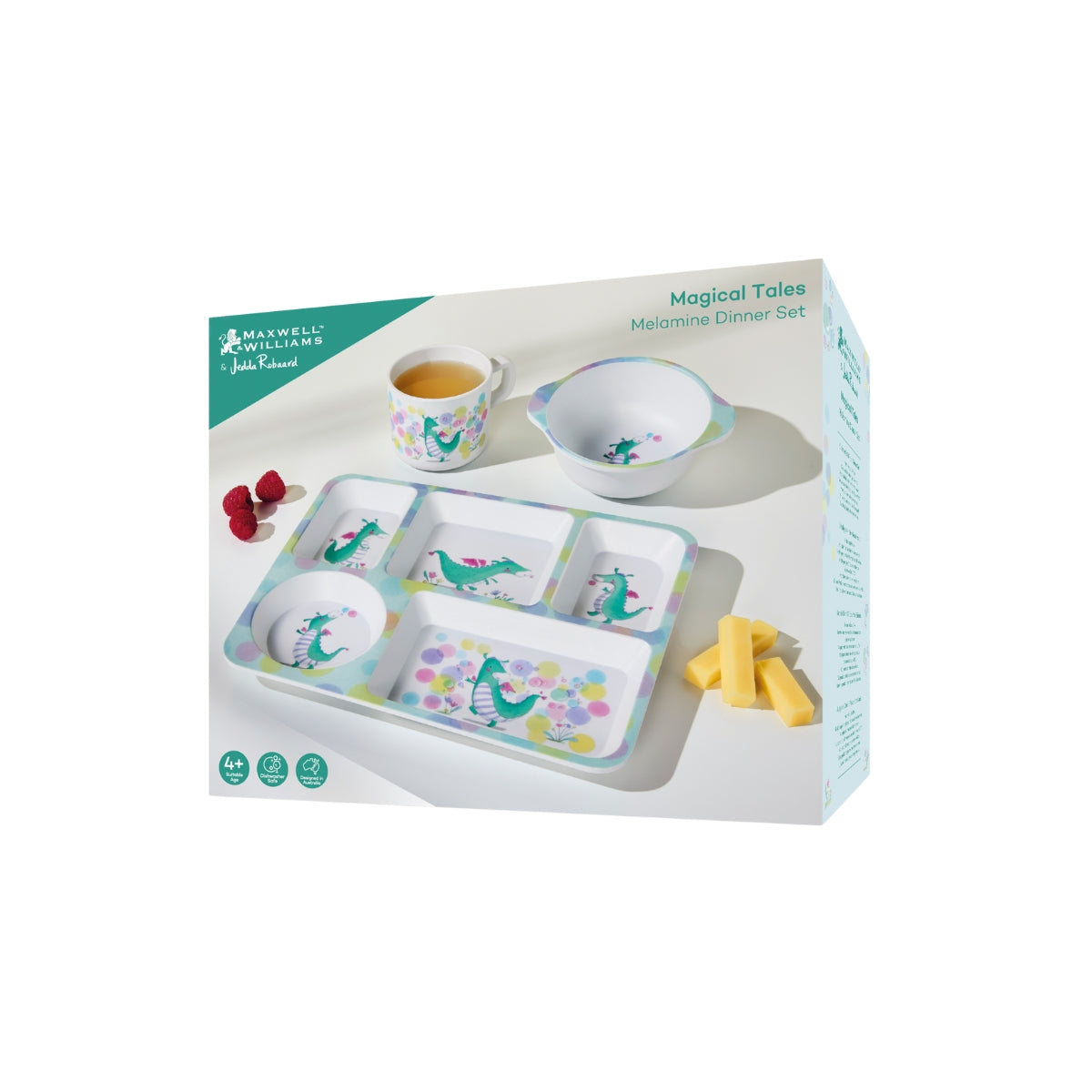 Jedda Robaard Magical Tales Melamine 3pc Dinner Set Dragon Gift Boxed