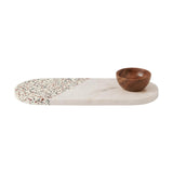 Livvi Terrazzo Marble Platter With Bowl Set Gift Boxed