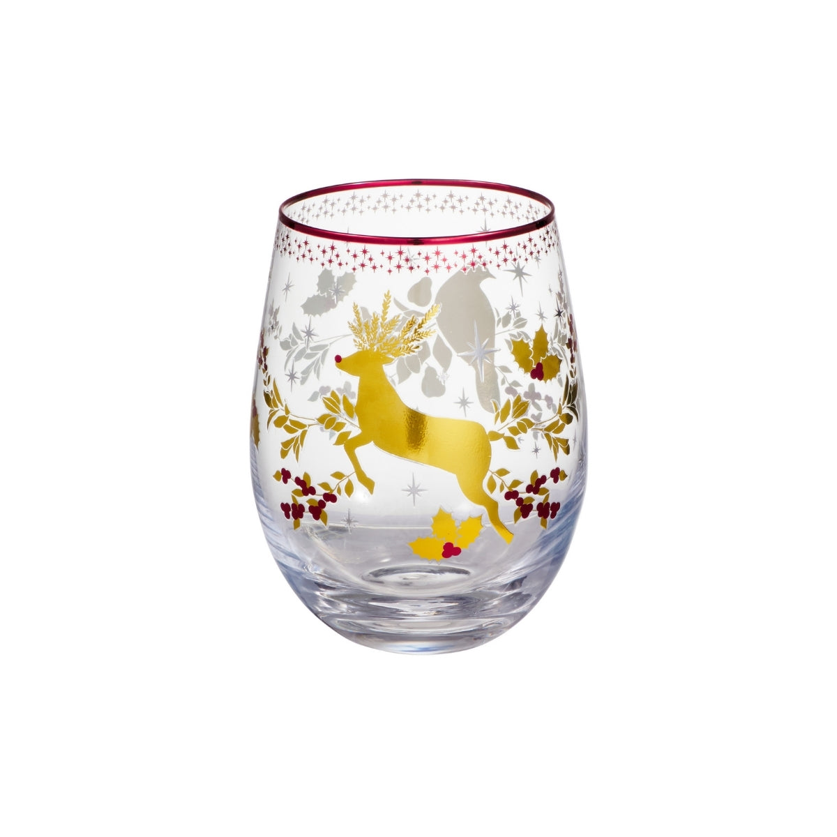 Maxwell & Williams White Christmas 2026 Stemless Glass 550ML Set of 2 Assorted Gift Boxed