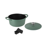 MW Agile 24cm Sage Green Casserole with Lid and Silicone Grippers