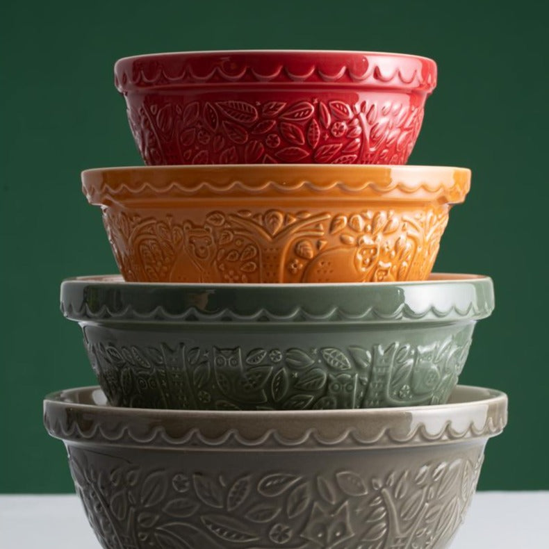 Stack of Mason Cash In The Forest Mixing Bowls