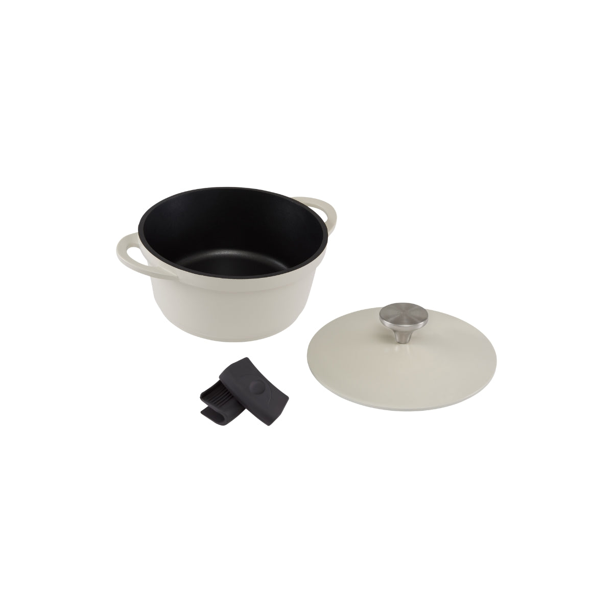 Maxwell & Williams Cast Lite Non-Stick Casserole 20cm / 2.4L Ecru Gift Boxed