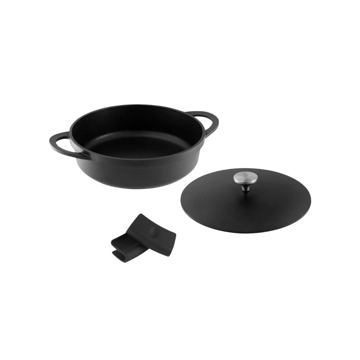 Maxwell & Williams Cast Lite Non-Stick Shallow Casserole 28cm / 4L Black Gift Boxed