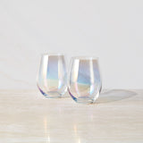 Maxwell & Williams Glamour Stemless Glass 560ml Set of 2 Iridescent on Tabletop