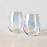 Maxwell & Williams Glamour Stemless Glass 560ml Set of 2 Iridescent on Tabletop