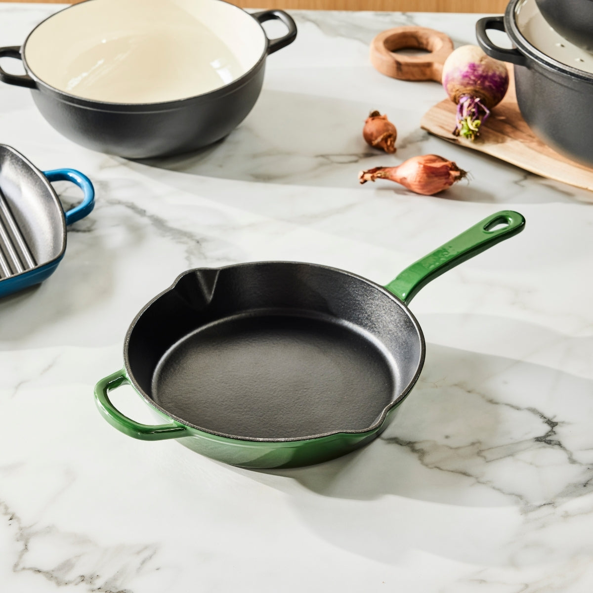 Maxwell & Williams Cast Iron Frypan English Racing Green 26cm Gift Boxed