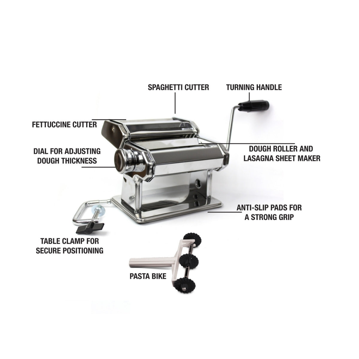 Silver Pasta Machine Includes Pasta Bike