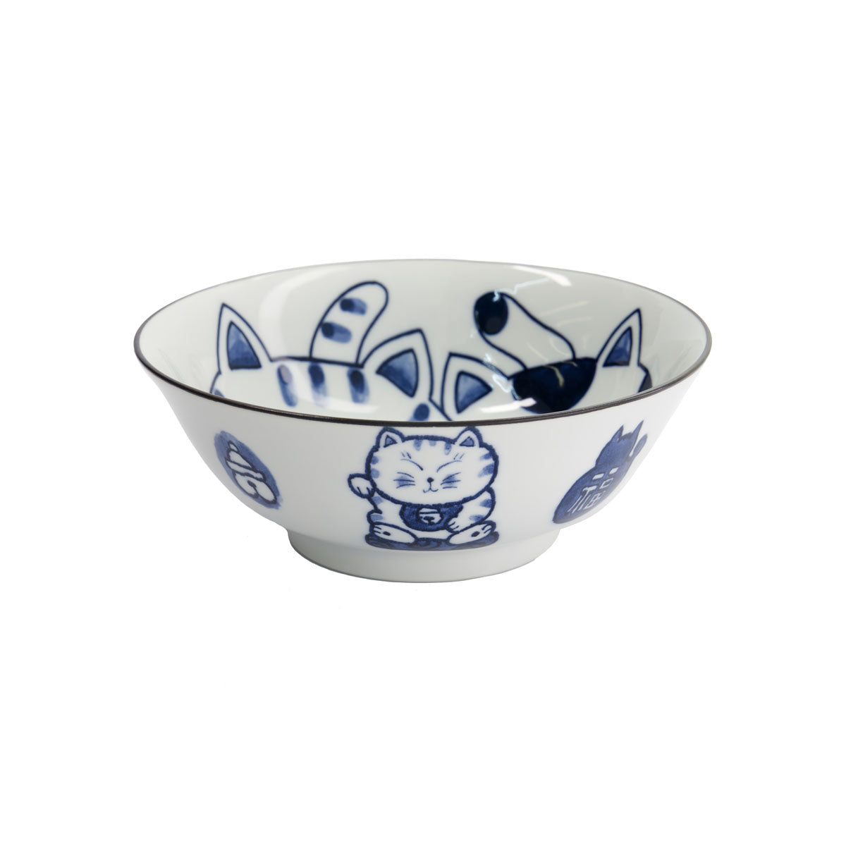 Kawaii Neko Ramen Bowl 20x7.5cm in White