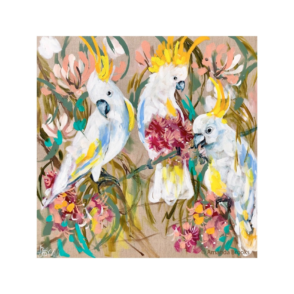 White Cockatoos Trivet 20x20cm Trivet