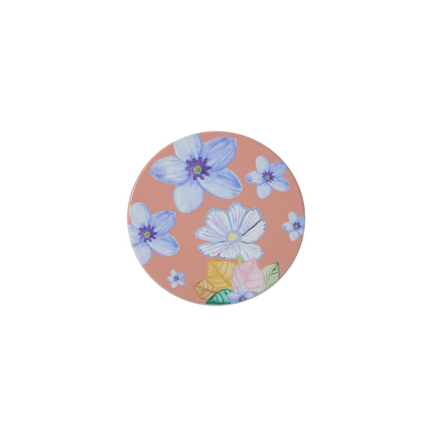 Poppy Love Ceramic Round Coaster 10cm Peach