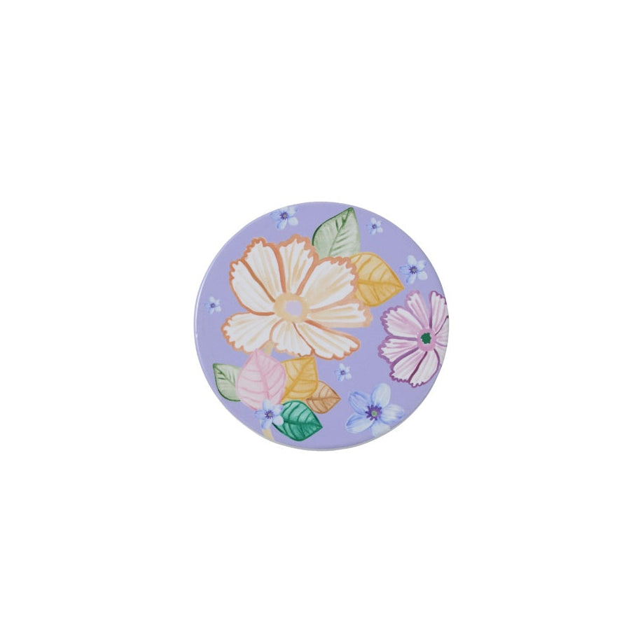 Poppy Love Ceramic Round Coaster 10cm Lilac