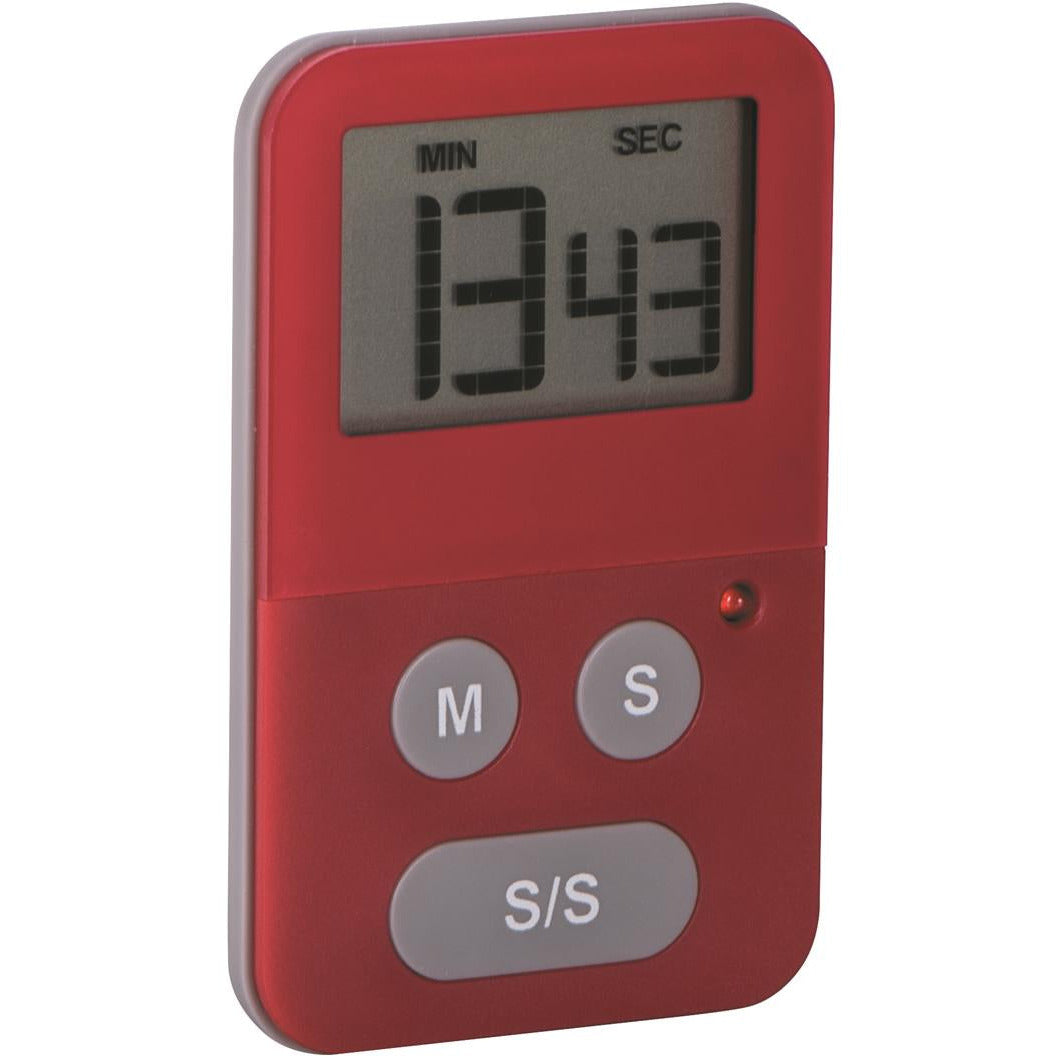 Avanti Digital Slim Timer With Light Red
