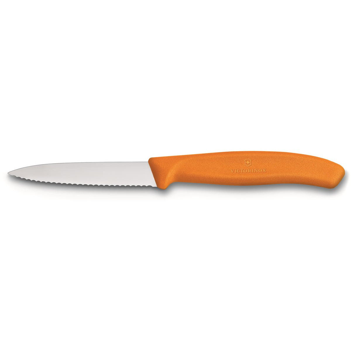 Victorinox 8cm Paring Knife Wavy Edge Pointed Tip - Orange