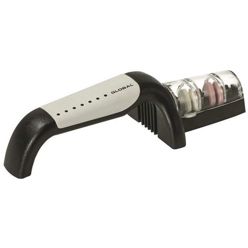 Global 2 Stage Ceramic Water Sharpener White