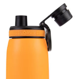 Oasis Insulated Sports Bottle Screw Cap 780ml Neon Orange | Lid open close up