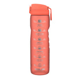 Quench Water Bottle Motivator Coral 1000ml - Hourly Targets