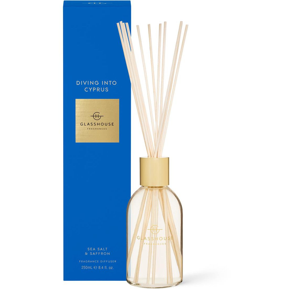 Glasshouse Diving Into Cyprus - Sea Salt & Saffron 250ml Diffuser