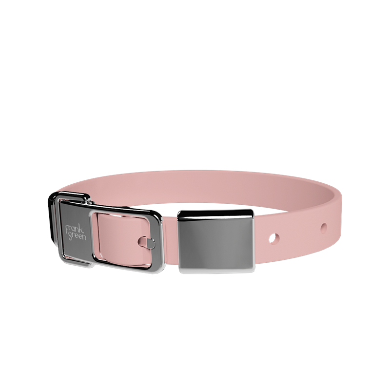 Frank Green Pet Collar + Name Tag Medium - Collar: Blushed