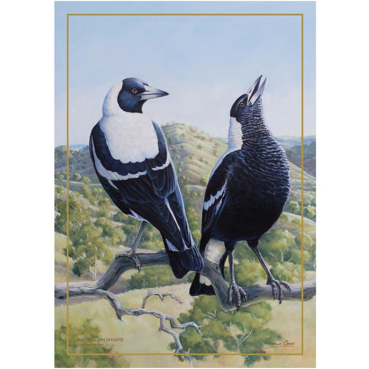 Maxwell & Williams Birds Of Australia Anniversary Tea Towel - Magpie