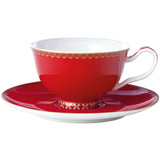 Teas And CS Classic Footed Cup And Saucer 200ml Cherry Red