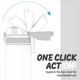Quench Motivat Water Bottle with One Click flip top action
