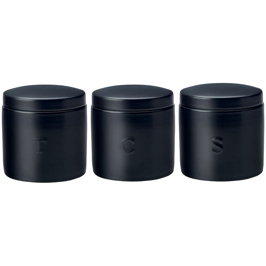 Maxwell and Williams Epicurious Canister 600ml Set Of 3 Black Gift Boxed