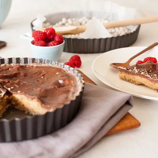 Mastercraft Loose Base Round Flan and Quiche Pan 25cm - Peanut Butter and Hemp Tart