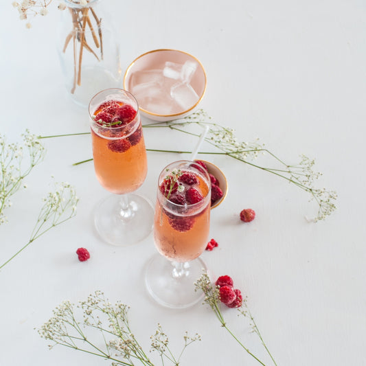Tina's Raspberries in Prosecco Jelly