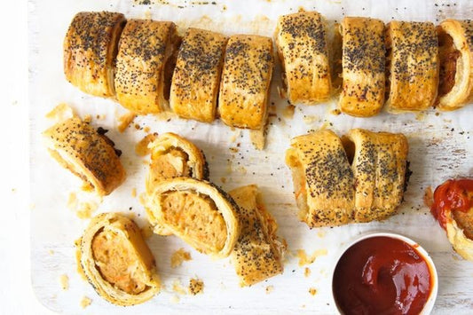 Cheesy Vegemite sausage rolls 