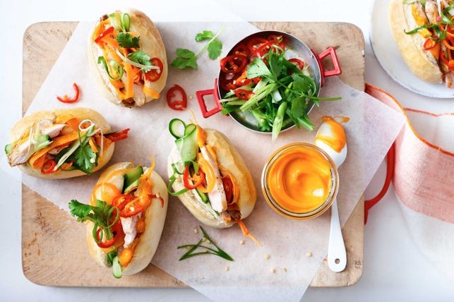 Chicken banh mi sliders 