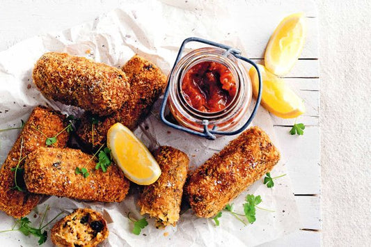 crispy pumpkin and quinoa croquettes 