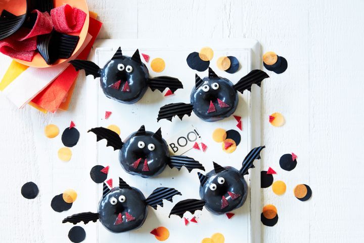 Halloween bat donuts